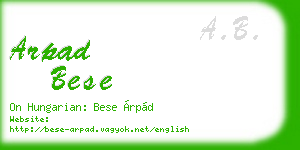 arpad bese business card