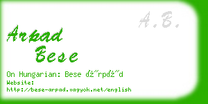 arpad bese business card